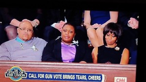 Hadiya's parents with the first lady during the State of the Union Speech.