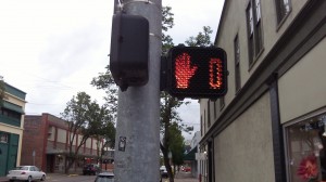 Time's up! A signal at Ellsworth and First in downtown Albany.