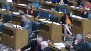 Oregon legislators in session last spring. Will they take a lesson from the Colorado recalls Tuesday?