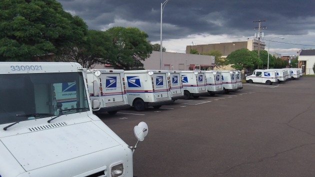 Parked after hours: The Postal Service has 140,000 delivery vehicles more than 20 years old and faces mounting repair expenses.