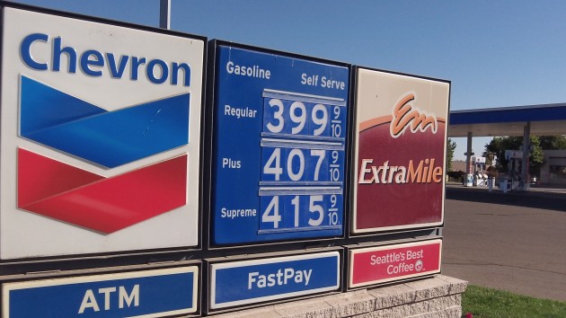 What travelers had to pay for gas in central California earlier this month.