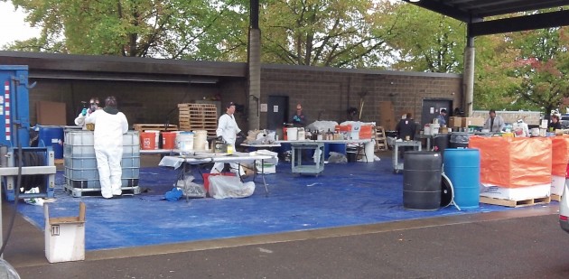 Friday morning at Republic Service's household hazardous  waste collection day.