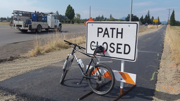 The Highway 34 bikeway may not yet be open, but it's great fun to ride anyway.
