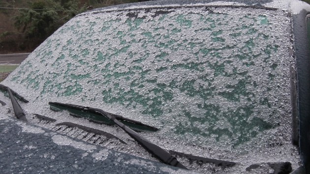 Sleet on a mid-valley windshield: I obviously didn't drive to Burns to get a shot fitting for this story.