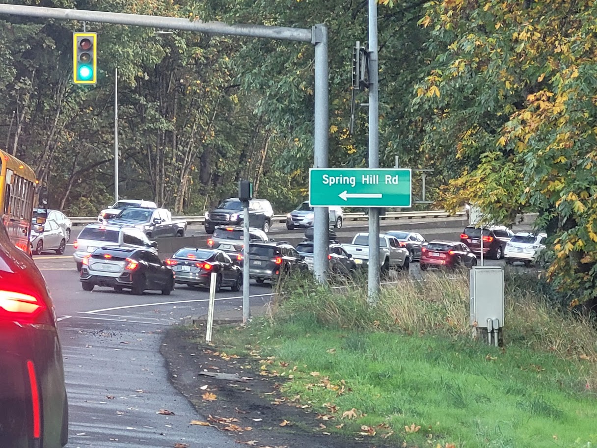 Traffic inches up to the Ellsworth Street Bridge at 5:51 p.m. Wednesday, Oct. 16, 2024.